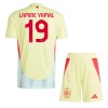 Maillot de Supporter Espagne Lamine Yamal 19 Extérieur Euro 2024 Pour Enfant